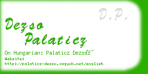 dezso palaticz business card